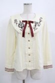 画像1: Amavel / big衿歯車刺繍ブラウス Free 生成り/ボルドー H-25-08-27-1043-CA-BL-NS-ZH (1)