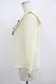 画像2: Amavel / big衿歯車刺繍ブラウス Free 生成り/ボルドー H-25-08-27-1043-CA-BL-NS-ZH (2)