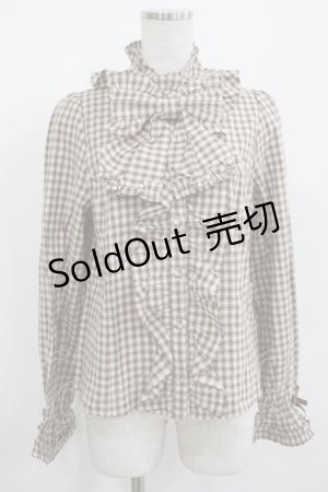 画像: axes femme kawaii / チェック柄ブラウス M ブラウン H-25-08-27-1045-AX-BL-NS-ZH
