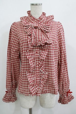 画像: axes femme kawaii / チェック柄ブラウス M レッド H-25-08-27-1046-AX-BL-NS-ZH