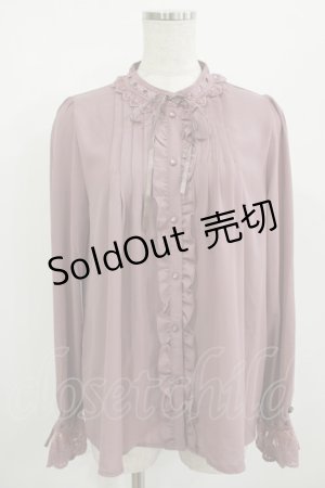 画像: axes femme / はしごレース使いブラウス L ピンク H-25-08-27-1047-AX-BL-NS-ZH
