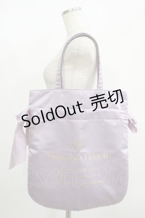 画像: Maison de FLEUR / ダブルリボントートバッグ  ラベンダー H-25-08-27-1058-LO-BG-NS-ZH