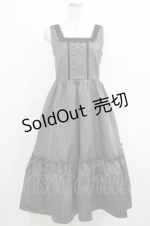 画像: m petit by misako / ストライプジャンパースカート M グレー H-25-08-27-1014-LO-OP-NS-ZH