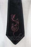 画像2: Ozz Croce / ベロア刺繍ネクタイ  黒 H-25-08-27-027-OO-ZA-KB-ZH (2)