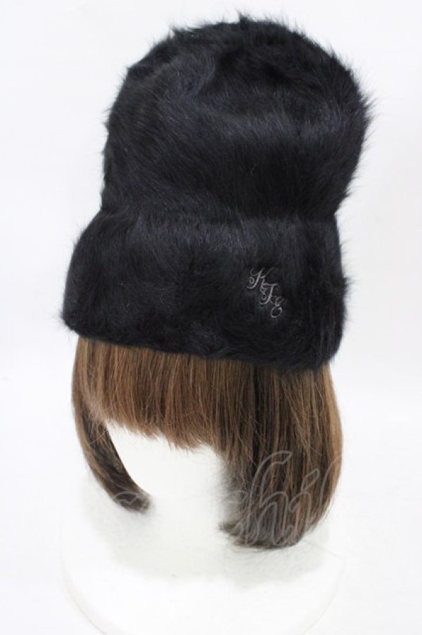 画像1: Katie / ANGORA watch cap  黒 H-25-08-27-003-LO-AC-KB-ZH (1)