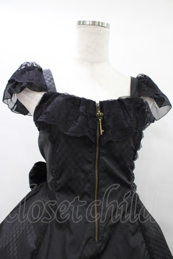 画像4: MR corset / KEYチャームチェック柄ZIPワンピース  黒 H-25-08-28-028-PU-OP-KB-ZH (4)