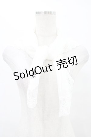 画像: Moi-meme-Moitie / タイニーローズレース燭台刺繍スカーフ  ホワイト×ホワイト×ブラック H-25-08-28-006-MO-ZA-KB-ZH