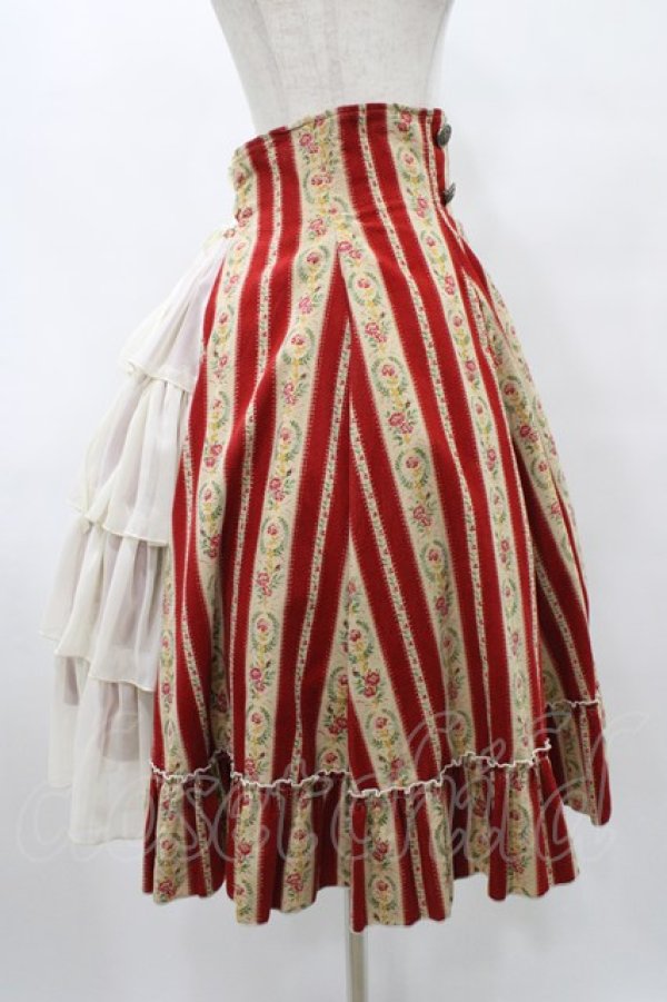 画像3: ATELIER PIERROT / ハイウエストスカート  赤(コーデュロイ) H-25-08-28-031-EL-SK-KB-ZH (3)