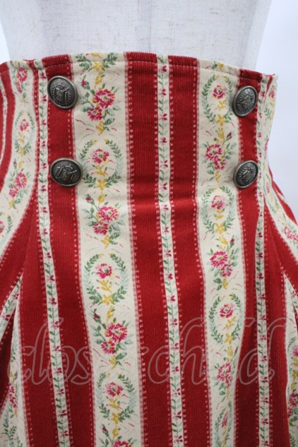 画像4: ATELIER PIERROT / ハイウエストスカート  赤(コーデュロイ) H-25-08-28-031-EL-SK-KB-ZH (4)