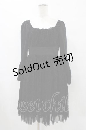 画像: abilletage / ジュリエットワンピース  ダマスク柄ブラック H-25-08-28-038-GO-OP-KB-ZH