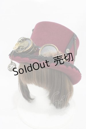 画像: ALICE and the PIRATES / 狼さんのヴィンテージ風シルクハット  ボルドー H-25-08-28-1001-PA-AC-NS-ZH