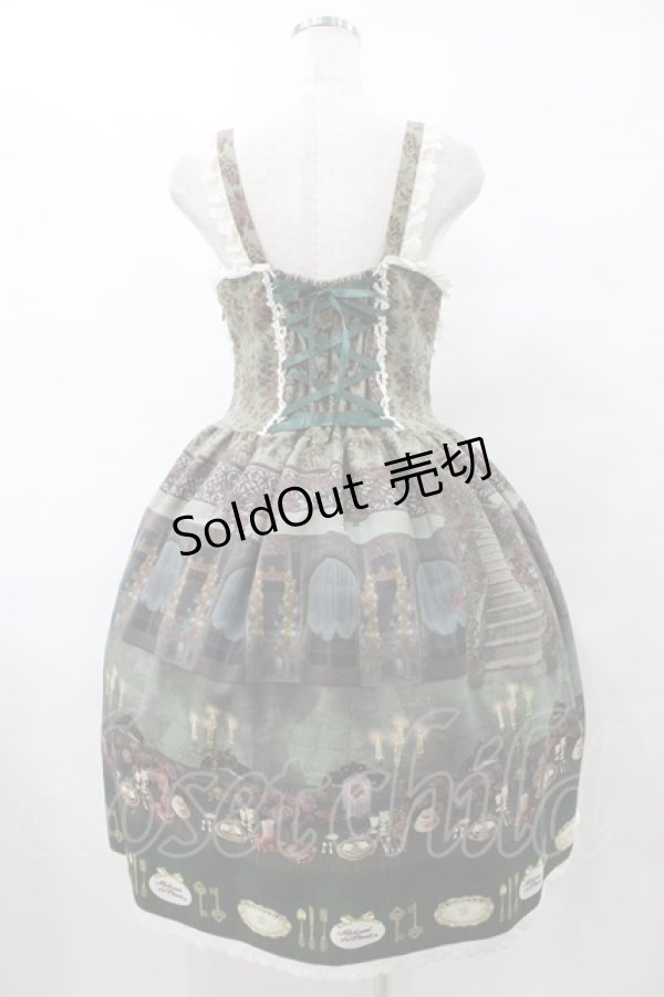 画像2: ALICE and the PIRATES / 薔薇の花舞う闇夜の晩餐会柄ジャンパースカートI Free グリーン H-25-08-28-1044-PA-OP-NS-ZH (2)