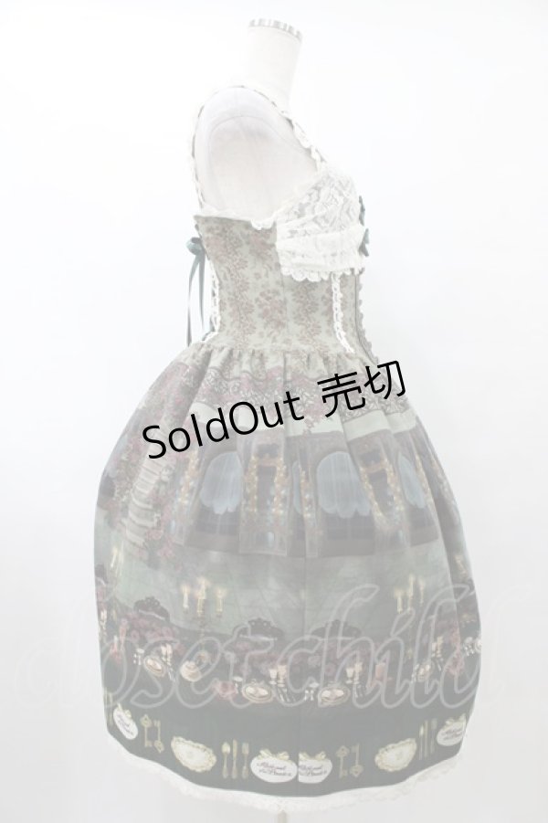 画像3: ALICE and the PIRATES / 薔薇の花舞う闇夜の晩餐会柄ジャンパースカートI Free グリーン H-25-08-28-1044-PA-OP-NS-ZH (3)