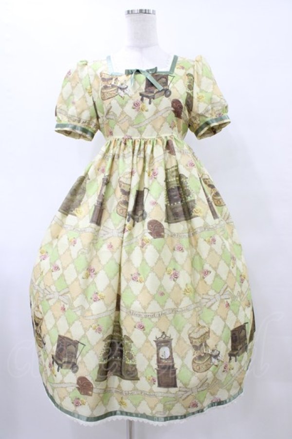 画像1: ALICE and the PIRATES / 遠い日のメモワール〜私の小さなオルゴール〜柄ワンピース Free グリーン H-25-08-28-1049-PA-OP-NS-ZH (1)