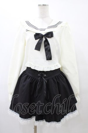 画像: Diable baiser / セーラーカラーブラウス学生服風セットアップ L オフ/ブラック H-25-08-28-1055-0-OP-NS-ZH