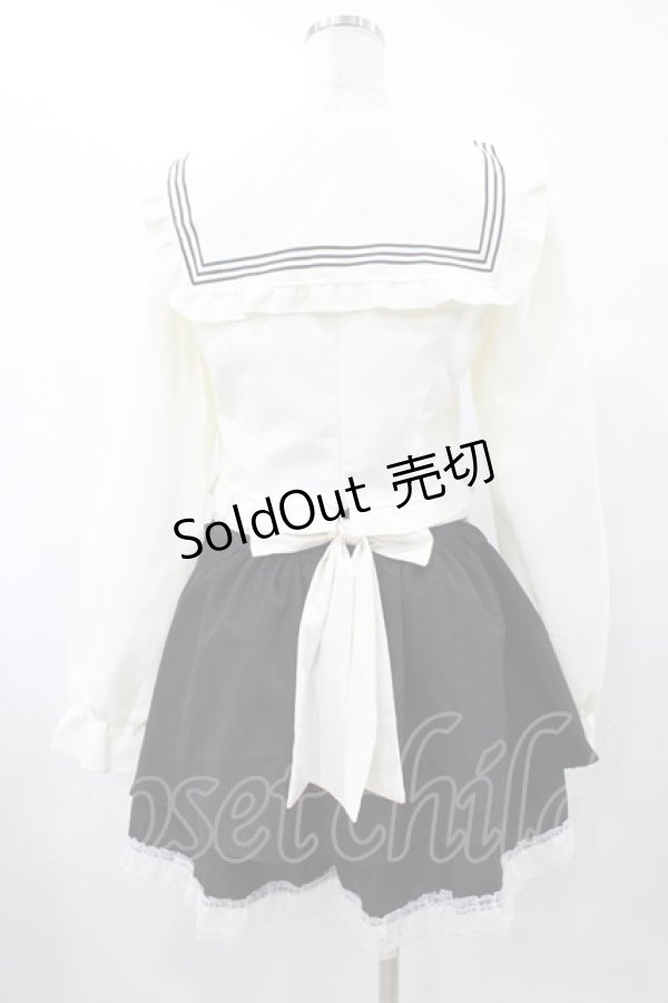 画像2: Diable baiser / セーラーカラーブラウス学生服風セットアップ L オフ/ブラック H-25-08-28-1055-0-OP-NS-ZH (2)
