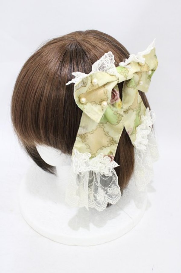 画像1: ALICE and the PIRATES / 遠い日のメモワール〜私の小さなオルゴール〜柄バレッタ  グリーン H-25-08-28-1017-PA-AC-NS-ZH (1)