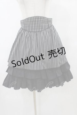 画像: MIHO MATSUDA / ストライプバッスルフリルスカート  黒 H-25-08-28-048-GO-SK-KB-ZH