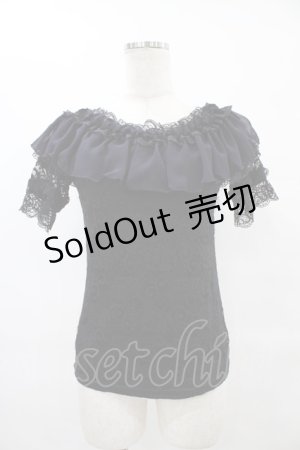 画像: MR corset / フリルレーストップス  黒 H-25-08-28-052-PU-TO-KB-ZH
