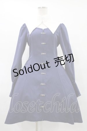 画像: ATELIER BOZ / クラリッサワンピース  ブルー×ホワイト H-25-08-28-020-EL-OP-KB-ZH