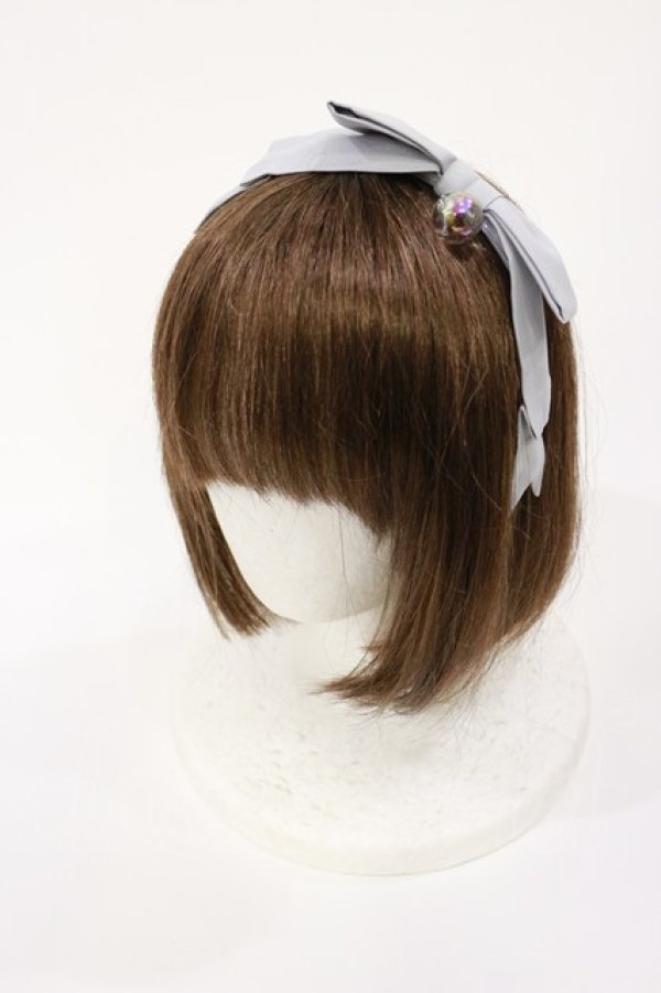 画像1: Angelic Pretty / Lovely Bathroom SpecialジャンパースカートSetのカチューシャ  グレー H-25-08-29-036-AP-AC-NS-ZH (1)