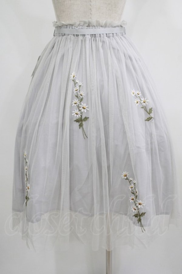 画像3: F&A / デイジー刺繍チュールスカート Free L/GRAY H-25-08-29-1026-LO-SK-NS-ZH (3)