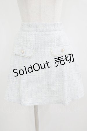 画像: Ank Rouge / MIXツイード台形ミニスカート M サックス H-25-08-29-1033-CA-SK-NS-ZH