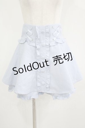 画像: Ank Rouge / ぽんぽんリボンスピンドルスカパン M サックス H-25-08-29-1034-CA-SK-NS-ZH