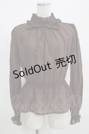 画像: ROSA BIANCA / ブラウジングのクラシカルブラウス 9号 ブラウン H-25-08-29-1052-EL-BL-NS-ZH