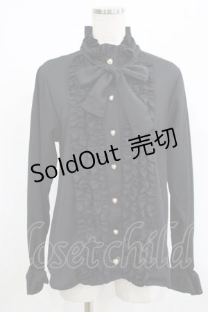 画像: Physical Drop / 【遮熱・UV】スタンドカラーフリルブラウス Free ブラック H-25-08-29-1053-LO-BL-NS-ZH