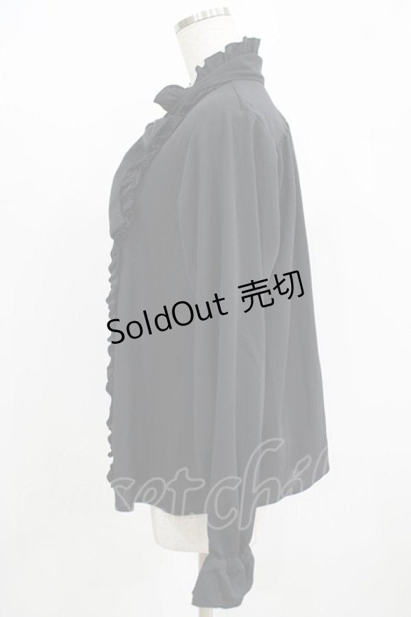 画像2: Physical Drop / 【遮熱・UV】スタンドカラーフリルブラウス Free ブラック H-25-08-29-1053-LO-BL-NS-ZH (2)