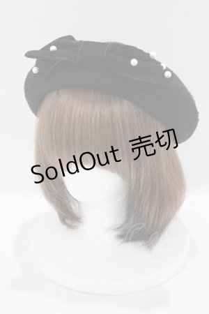 画像: m petit by misako / TT*AMリボンBベレー  ブラック H-25-08-29-1079-LO-AC-NS-ZH