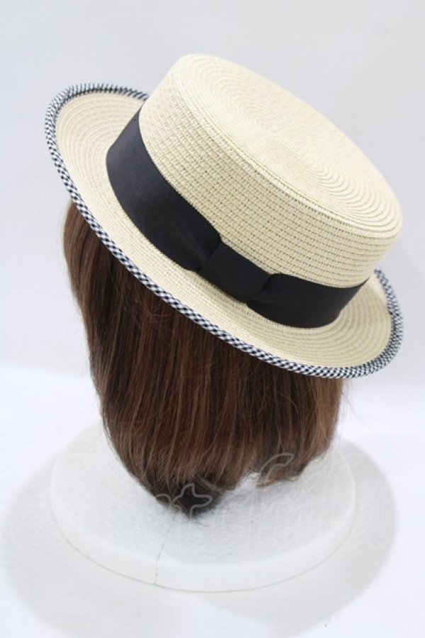 画像2: alcali / カンカン帽  ナチュラル/ブラック H-25-08-29-1080-LO-AC-NS-ZT-K025 (2)