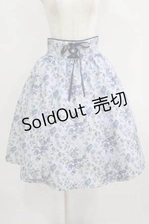 画像: axes femme / ロマンティックローズ柄スカート M サックス H-25-08-29-1012-AX-SK-NS-ZH