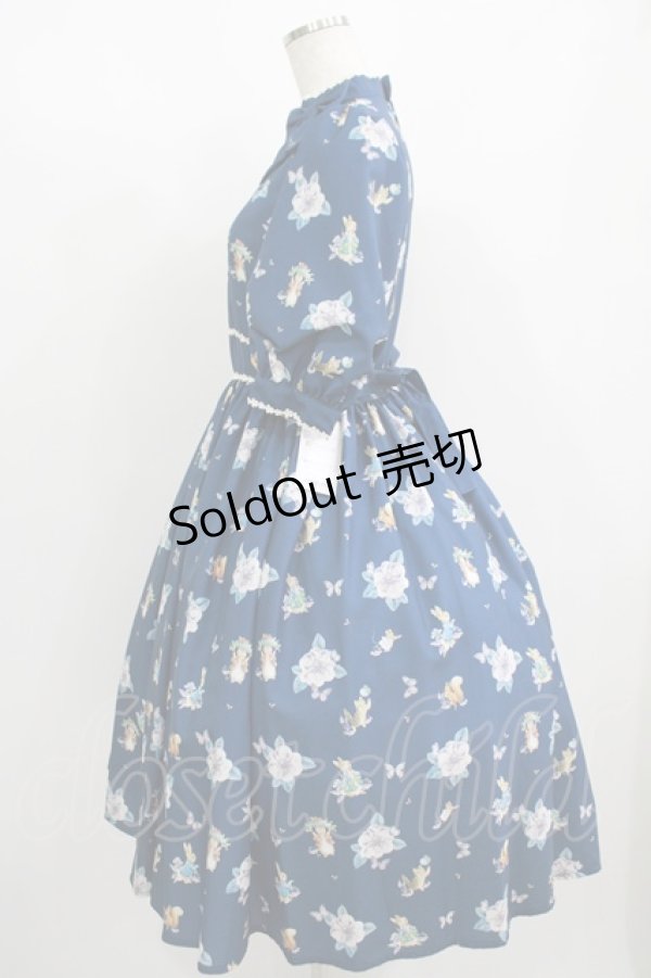 画像2: Innocent World / ピーターラビット小花レースワンピース M ブルー H-25-08-29-1002-IW-OP-NS-ZH (2)