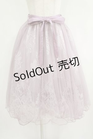 画像: axes femme POETIQUE / リボン付レース×チュールスカート M ピンク H-25-08-29-1024-AX-SK-NS-ZH