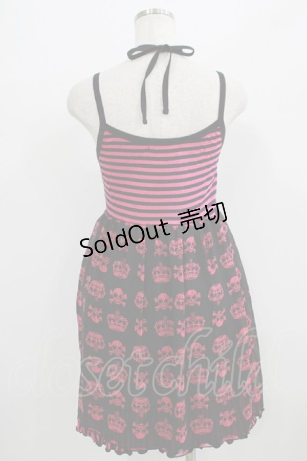 画像3: ALGONQUINS / ボーダー切替キャミワンピース  黒×ピンク H-25-09-01-023-AL-OP-KB-ZH (3)