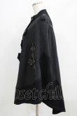 画像2: OZZ ANGELO / 刺繍ケープポンチョ  グレー×ブラック H-25-09-01-026-OO-JA-KB-ZH (2)