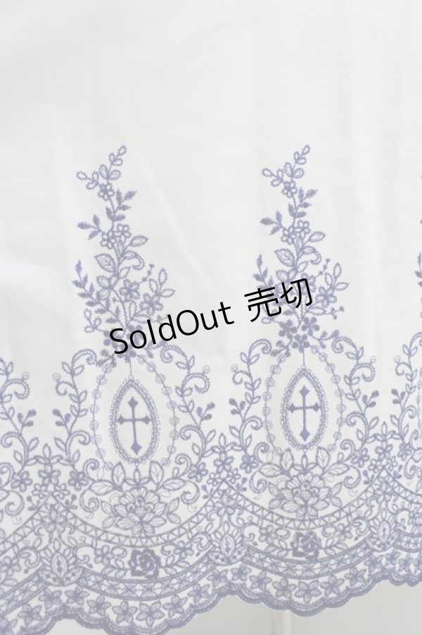モワティエ/Rose Garden刺繍サンドレス9号 Moi-meme-Moitie / Rose Garden刺繍サンドレス 9号 白×青 H-25
