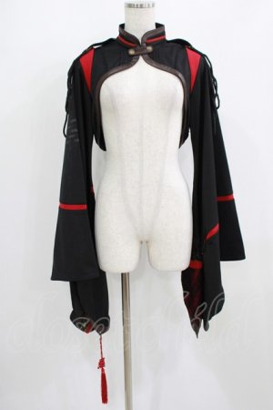 画像: Ozz oneste / 着物袖ボレロジャケット  黒×赤 H-25-09-01-030-OO-JA-KB-ZH