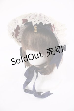 画像: ALICE and the PIRATES / アリスのワンダーカーチェイス柄ボンネット  エンジ H-25-09-01-1036-PA-AC-NS-ZH