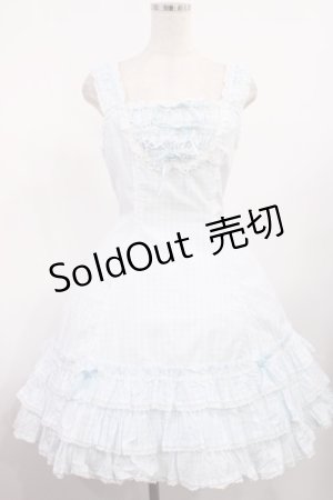 画像: Angelic Pretty / ギンガムラウンド切替ジャンパースカート FREE サックス H-25-09-01-1009-AP-OP-YZ-ZH