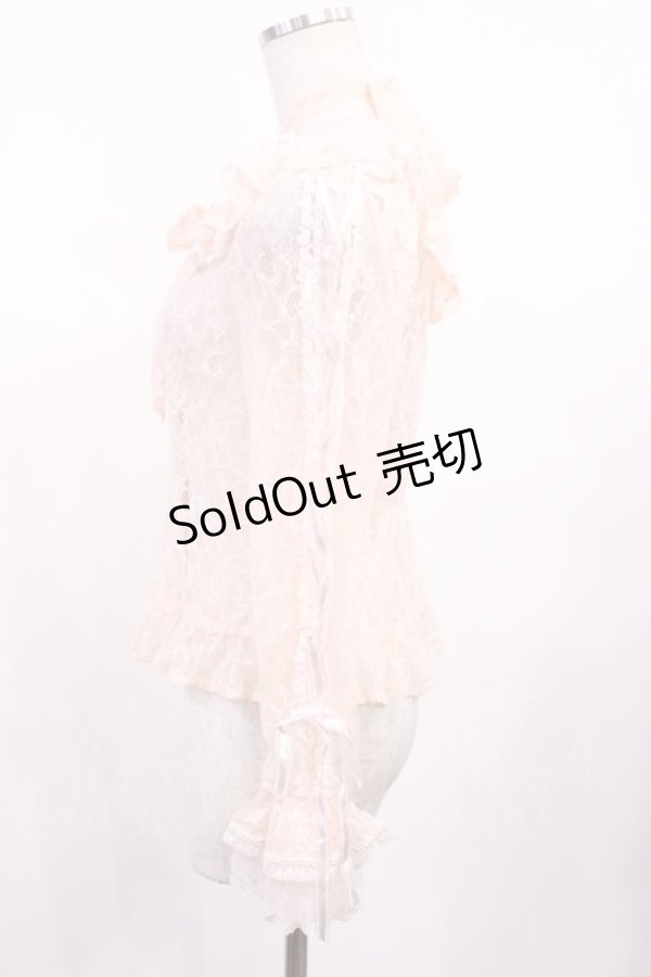 画像2: BABY,THE STARS SHINE BRIGHT / Be My Valentine お花レースアップブラウス Free ピンク H-25-09-01-1025-BA-BL-NS-ZH (2)