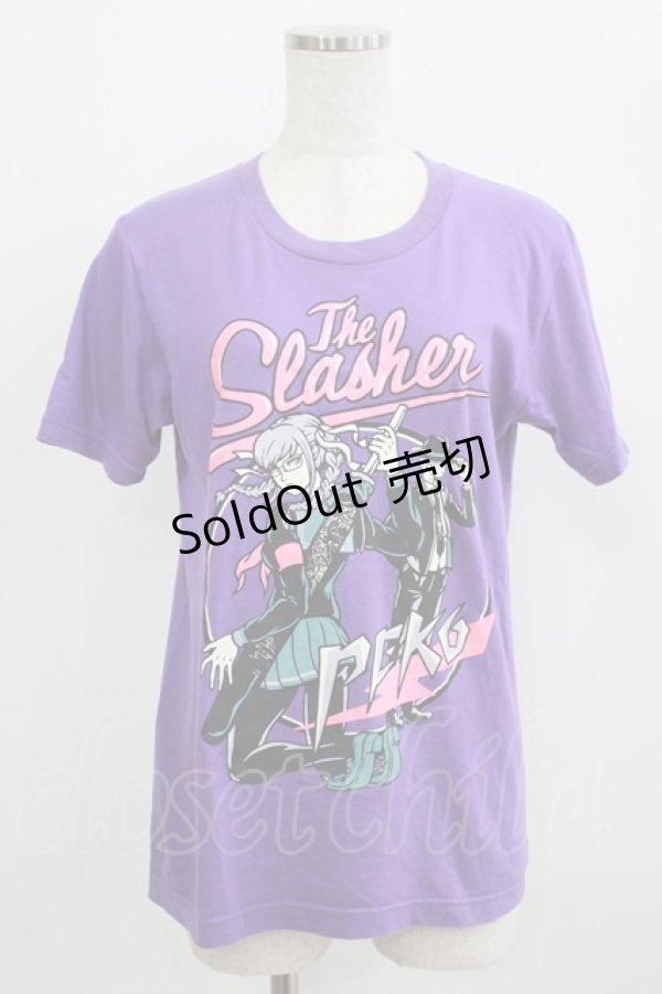画像1: LISTEN FLAVOR / 辺古山ペコの戦うスクールガールTシャツ feat.九頭龍冬彦 M バイオレットパープル H-25-09-01-051-PU-TO-KB-ZH (1)