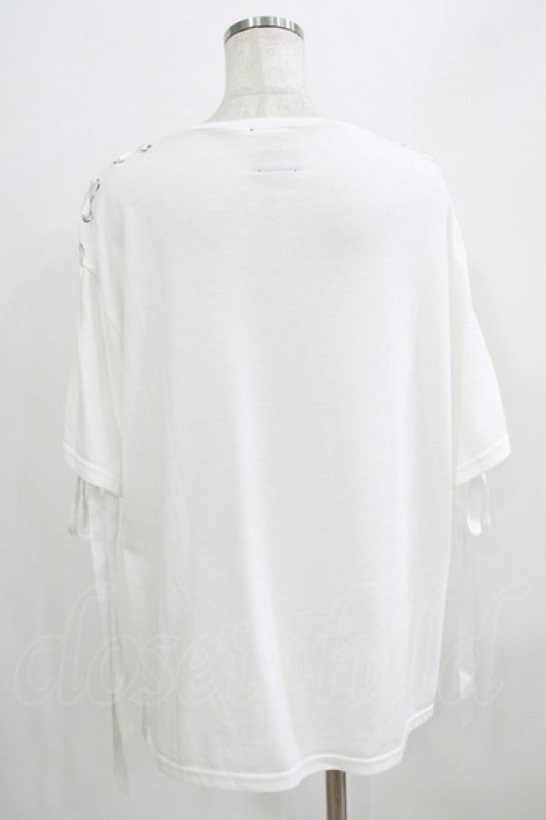 画像3: LISTEN FLAVOR / 袖レースアップカットソー  ホワイト H-25-09-01-055-PU-TO-KB-ZT493 (3)