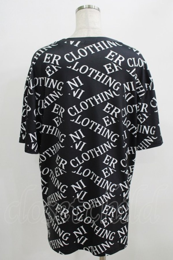 画像3: NieR Clothing / ロゴ総柄カットソー  黒×白 H-25-09-01-061-PU-TS-KB-ZT495 (3)