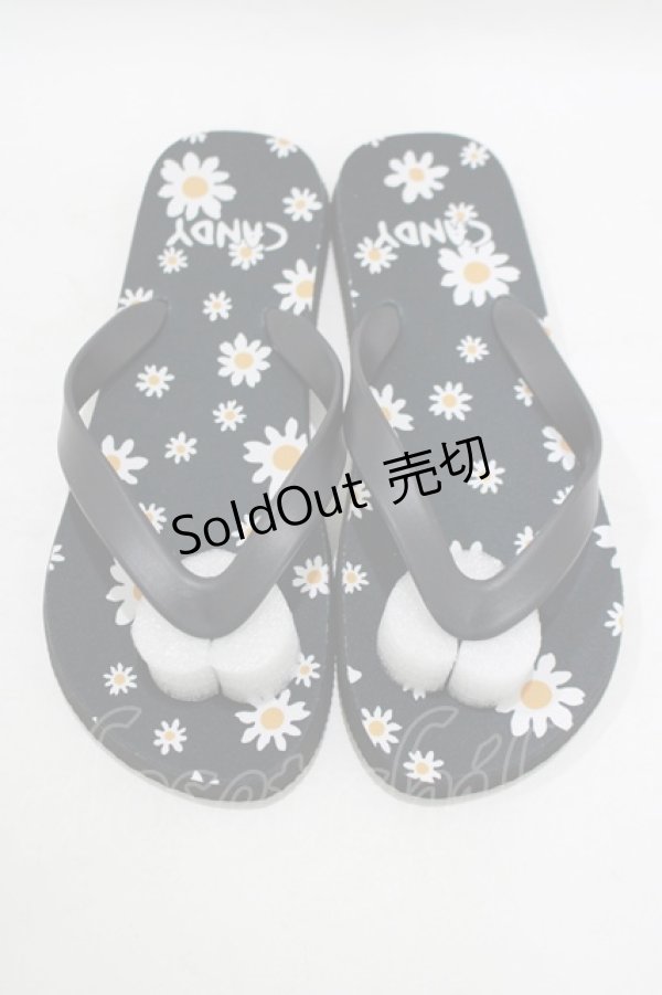 画像1: Candy Stripper / デイジービーチサンダル  ブラック H-25-09-01-069-PU-SH-KB-ZH (1)