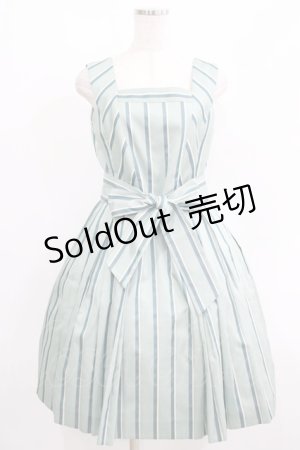 画像: Jane Marple / レジメンタルストライプのドレス M ミント H-25-09-01-009-JM-OP-KB-ZH