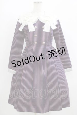 画像: 白鳥舎 / 白襟ワンピース  ネイビーストライプ H-25-09-01-010-LO-OP-KB-ZH