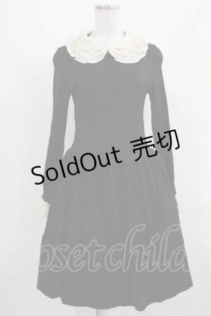 画像: Jane Marple / バンデーラ天竺のフリルカラーワンピース M ブラック H-25-09-01-016-JM-OP-KB-ZH